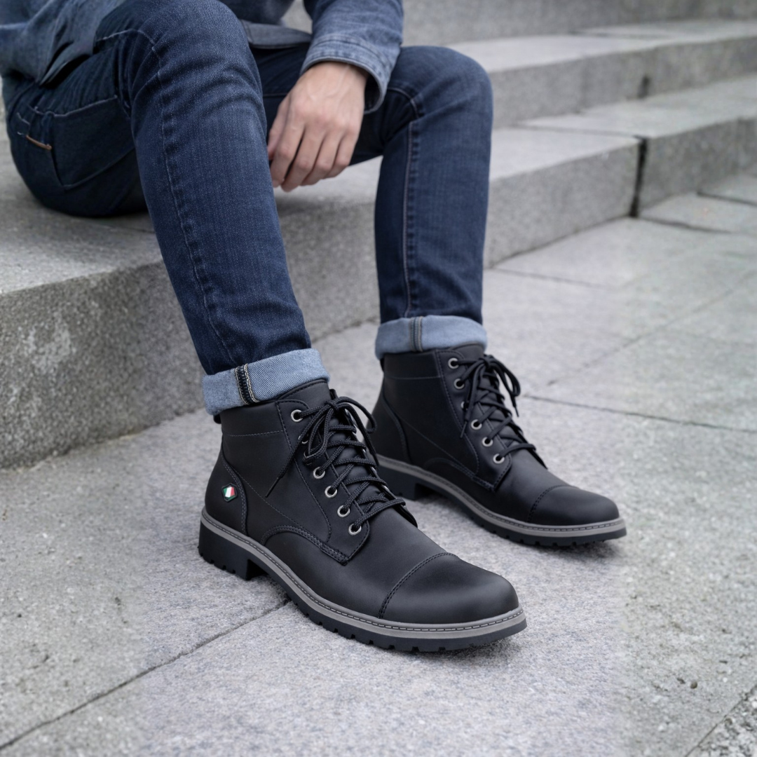 Bota de couro para homem