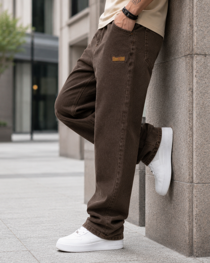Jeans de Corte Laro com Cintura Ajustável para Homem